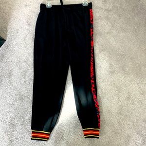 Medium Black joggers with leopard piping
